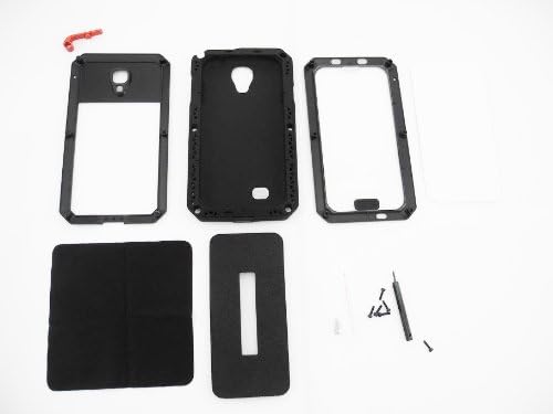 [DDshopping]2013 New Arrival Aluminum Metal Extreme Shockproof Dirt/DUSTPROOF/SNOW/RAINPROOF Military Heavy Duty Cover Case for Samsung Galaxy S4 i9500(Black With Red)