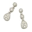 14kt White Gold Petite Tear Drop Diamond Fashion Earrings