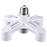 【ノーブランド 品】PBT製 　5 イン1 E27 →E27　ベース　ソケット　スプリッタ　LED　ライト　ランプ　電球　アダプター　ホルダー