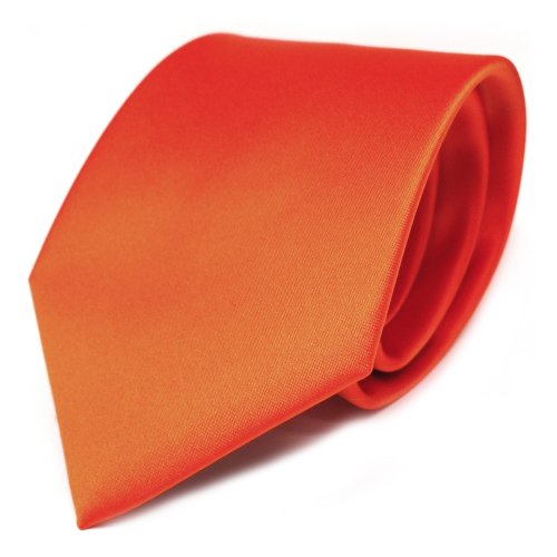 Designer Satin Krawatte orange leuchtorange uni 