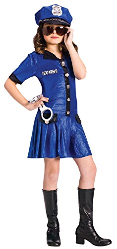 Big Girls' Blue Police Officer Costume Large (12-14)