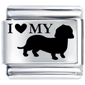 I Heart Wiener Dog Italian Charm