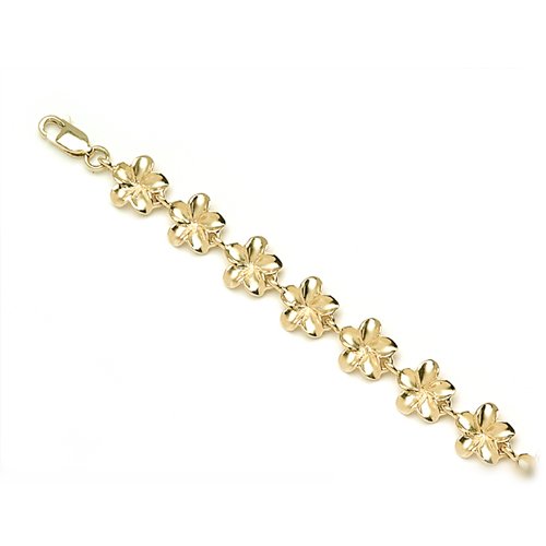 Plumeria Bracelet in 14K Yellow Gold - 9mm