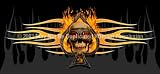 Window Graphic - 30x65 Flaming Ace Skull