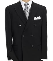 Business Express Double-Breasted Jacket-Charcoal Grey, Black