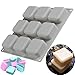 SAKOLLA Square Handmade Soap Molds - 9 Cavities Non-stick Lotion Bar Molds, Brownie Silicone Pan, Brioche Pan, Chocolate Cake Mold