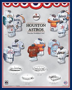 Houston Astros 11 x 14 Uniform History Plaque
