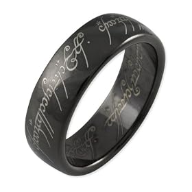 Lord of the Rings Titanium Blackline The one Ring - Size Q 1/2