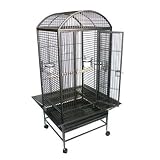 Brand New Parrot Bird Wrought Iron Cage Dome-Top 24x22x58-WI24ASR