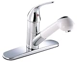 Hardware House 145672 Single Handle Kitchen Faucet with Pull-Out Spray Chrome/White