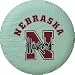 Nebraska University Big Red big N Husker white tire cover, Size E