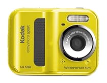 Kodak C135 EasyShare Sport Digitalkamera (14 Megapixel, 5-fach Digitalzoom, 6,1 cm (2,4 Zoll) Display, 5m wasserdicht, bildstabilisiert) gelb