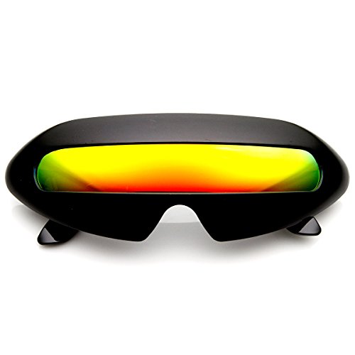 zeroUV - Futuristic Shield Single Lens Oval Party Novelty Cyclops Costume Wrap Sunglasses