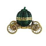 Green Pumpkin Carriage Jewelry Trinket Box Bejeweled
