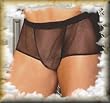 Men's Fishnet Boxer Shorts. Sizes Small Medium Large or X-Large in Black.