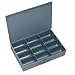 Durham 115-95 Gray Cold Rolled Steel Large Scoop Box, 18" Width x 3" Height x 12" Depth, 12 Compartment