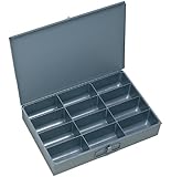 Durham 115-95-IND Gray Cold Rolled Steel Individual Large Scoop Box, 18" Width x 3" Height x 12" Depth, 12 Compartment