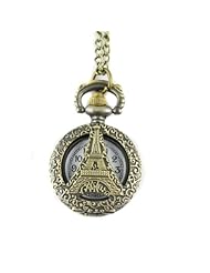 Youyoupifa Embossed Tower Bronze Alloy Retro Quartz Pocket Watch(Unisex)