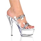 Pleaser Shoes WomenOs KISS-202-3 6 Heel Open Toe Mule