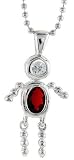 Sterling Silver Birthstone Baby Brat Boy Pendant for  July