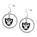 Aminco NFL Oakland Raiders Womens NFL Sports Team Logo Charm Hoop Earring Set, Multicolor, One Size