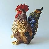 Large Rooster Box Swarovski Crystals 24K Gold Jewelry, Trinket or Pill Box Chicken FREE SHIP Certificate of Authenticity