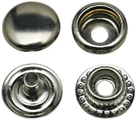 Chuzhao Wu 0.4'' Diameter Silvery Clothes accessories Fasteners Leather Line Brass Snaps (30 sets)