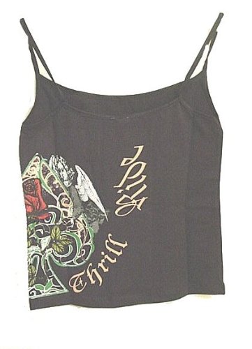 41MRdqLodWL Thrill Ride Ace of Spades Rose Tattoo Cami Top Black   Camisole Style Top in Tattoo Design