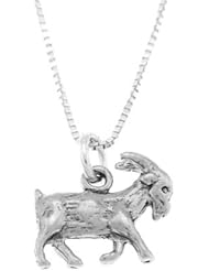 Sterling Silver Double Sided Goat Necklace