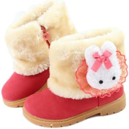 Fashionwu Baby Girls Infant Toddler Winter Fur Shoes Rabbit Snow Boots 9-72 Months