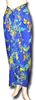 Full Size Pareo: Parrots on Royal