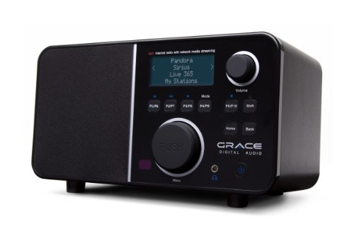Grace Digital GDI-IR2600 Wi-Fi Internet Radio featuring Pandora, NPR On-Demand, SiriusXM Internet Radio and iHeartRadio - Black