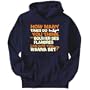 Hoodie Mens Navy Blue " How many times do you think my Bouvier Des Flandres can bite you... wanna bet? " Dogs XXX-Large