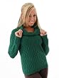 Green Sweater Cable Knit Ribbed Trim Designer Jones New York Size XL