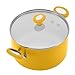 SilverStone Ceramic Nonstick Aluminum Cookware Set, 12-Piece, Mango Yellow, CXi Collection