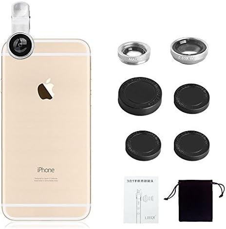 Chipshine Universal 3 in 1 Clip-on Mobile Phone Lenses Fisheye 180 Degree Lens + Wide Angle 0.67X Lens + Macro Lens for iPhone 5 5c 5s 6 6plus ipad/mini Samsung Series all other Smart Phones (Black)