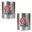 Buffalo Bills 2pc Stainless Steel Can Holder Set- Helmet Logo NFL Football