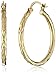 Yellow Gold-Flashed Diamond-Cut Hoop Earrings