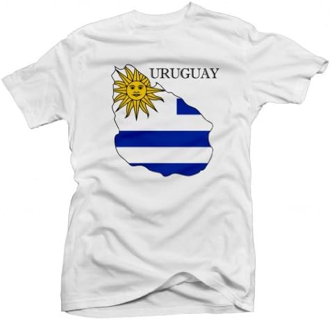 Uruguay Country Flag Printed Shortsleeve Tee (White) Small [P*]