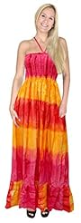 Backless Striped Print Tie Dye Print Party Dress 