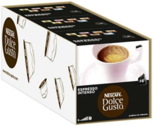 Nescafe Dolce Gusto Coffee Capsules- 3 Boxes Of 16 Pods - Choose From 29 Flavour - Espresso Intenso