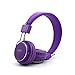 GranVela® A809 Lightweight Foldable Stereo Headphones Adjustable Headband Kids Headsets with Built-in FM Radio, Micro SD Card Player,3.5mm Jack for iPhone, iPad, Android, PC and More (Purple)