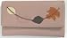 Large Leather Ladies Wallet Dusky Pink with Leaf Applique