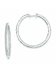 3.2 Carat 14K White Gold Diamond In-Out Hinged Hoop Earrings