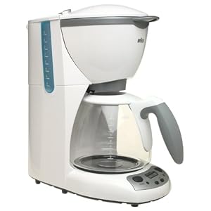 Braun KF580 AromaDeluxe 10-Cup TimeControl Coffemaker, White by Braun