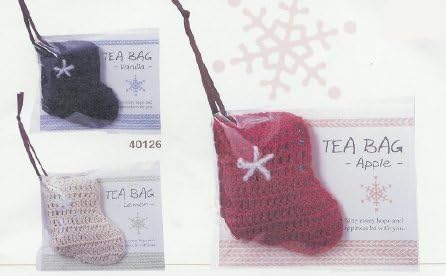 Crochet Tea Bag Cards, Red