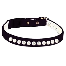 Pet Supply Imports - Black Velveteen Jeweled Break Away Cat Collars Siz 10 by PSI