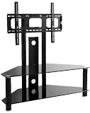 MountRight W2110 Cantilever TV Stand For Up To 50" LED, LCD & Plasma Screen - Black Glass/Black Legs