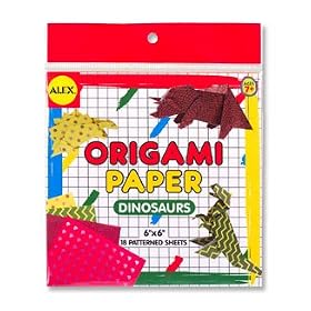 6 Inch x6 Inch Origami Paper - 18PK/Dinosaur Shapes
