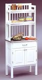 White Baker's Rack with Stainless Steel Top